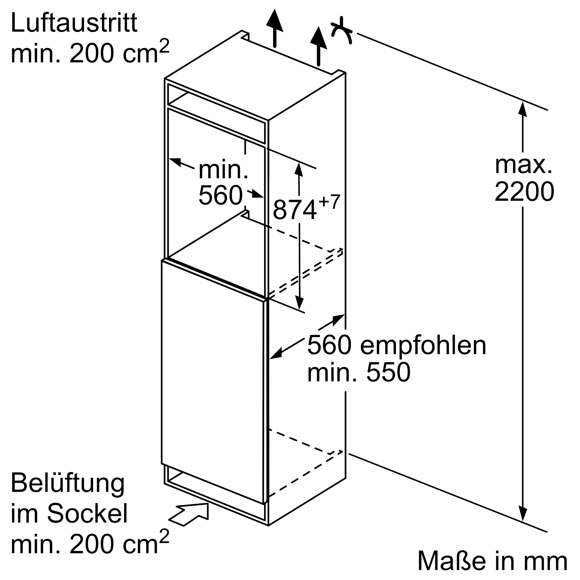 Siemens KI22LEDD1 Einbaukühlschrank mit Gefrierfach 88er Nische