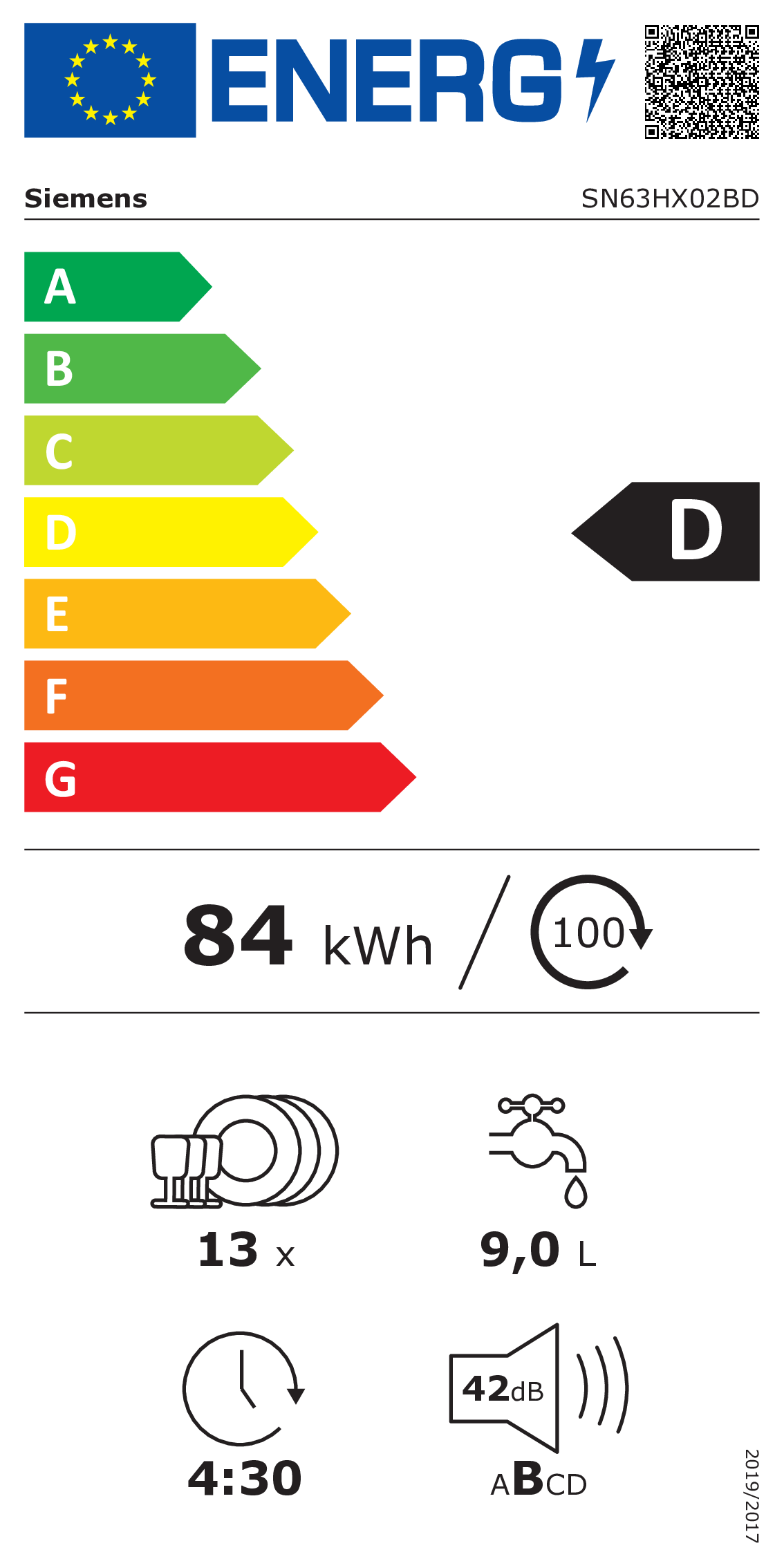 Siemens SN63HX02BD Einbaugeschirrspüler