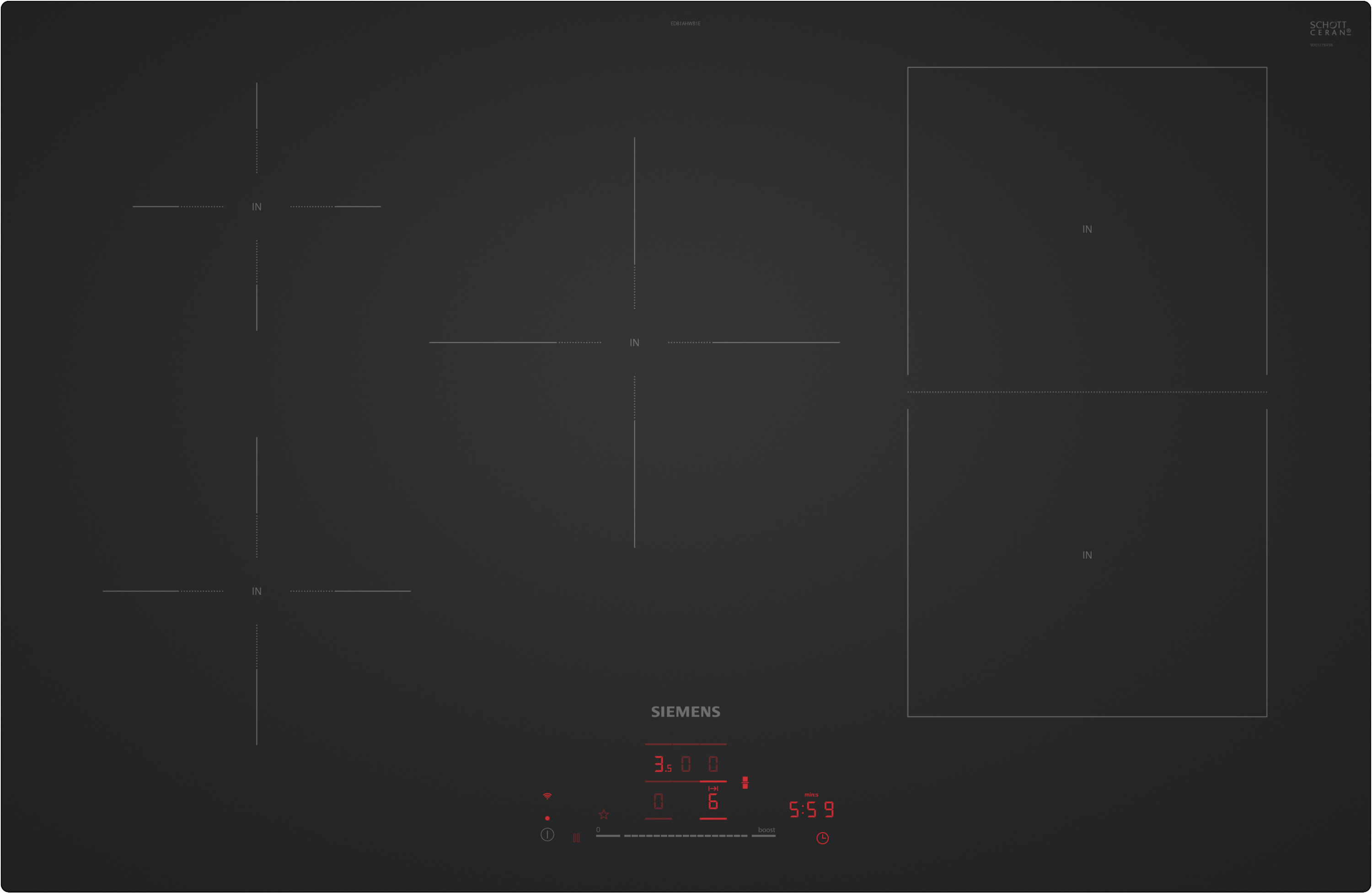 Siemens ED81AHWB1E Einbaukochfeld Induktion autark Topteam