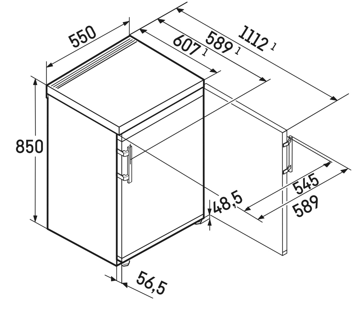 Liebherr Rc1401-20 Tischkühlschrank mit Gefrierfach